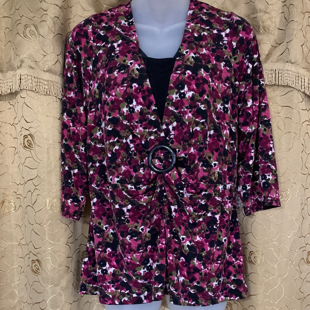 Briggs New York Pink and Black Floral Dress